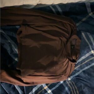 SHEIN Brown Long Sleeve Crop Top